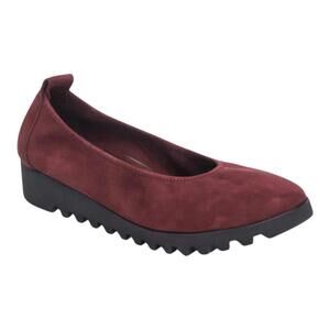AETREX Ballerina Flats Suede Leather Burgundy Size 8.5